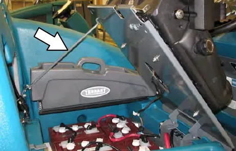 Seat held open by the seat support arm