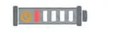 One red indicator light lit