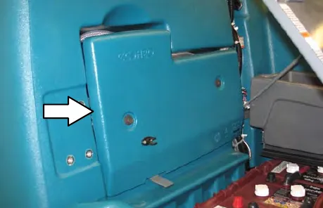 ec-H2O compartment cover with an arrow pointing to it