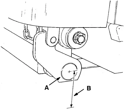 Torque shaft height: torque shaft (A) and measured distance to the floor (B)