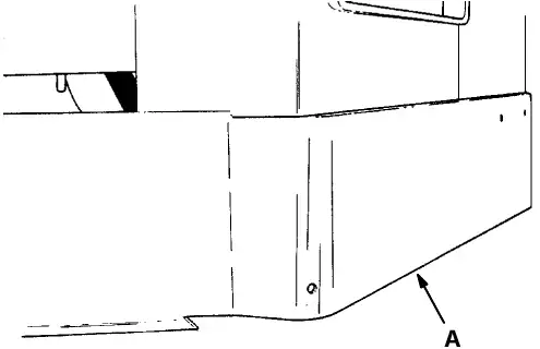 Rear jacking location (A) on the middle flat bottom edge of the rear bumper