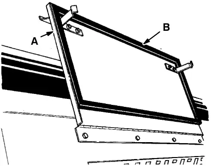 Hopper inspection door seal: hopper inspection door (A) and door seal (B)