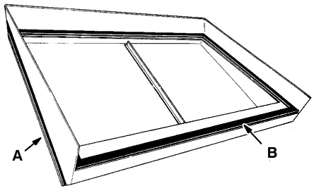 Hopper cover seal: hopper cover (A) and cover seal (B)