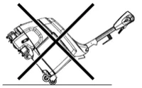 Drawing of the machine on a staircase crossed out, meaning do not wheel the machine up or down stairs