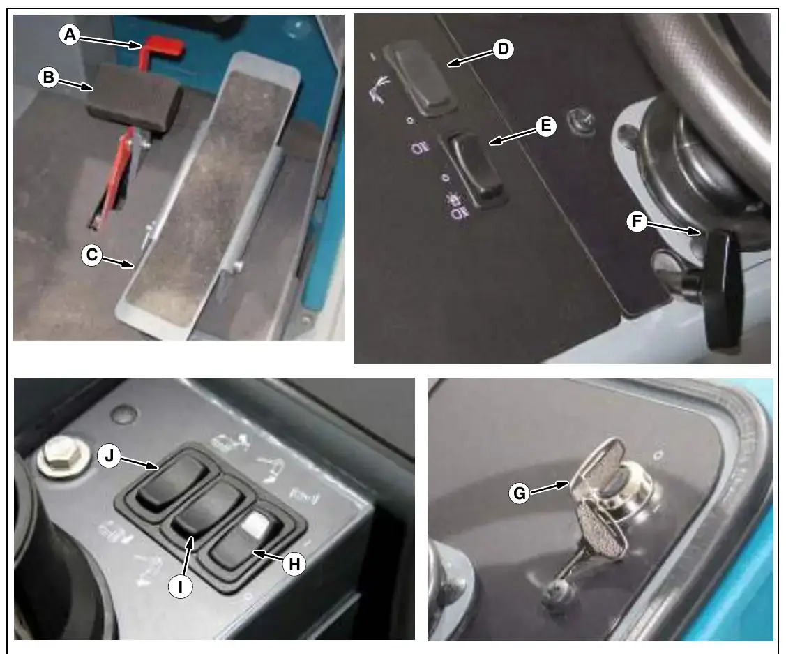 Tennant M20 pedals, ignition, light, hopper and shaker switches