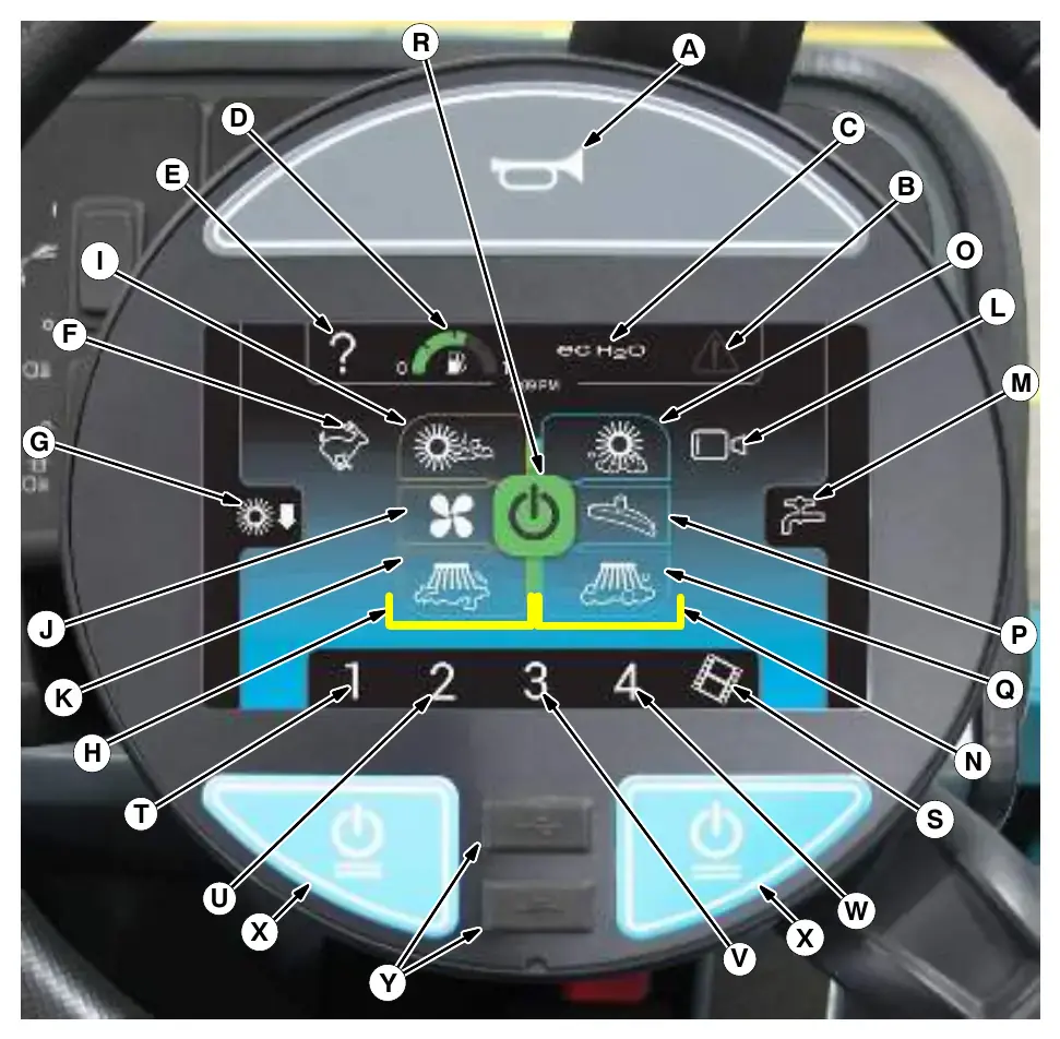 Tennant M20 Pro-Panel touch screen with lettered controls