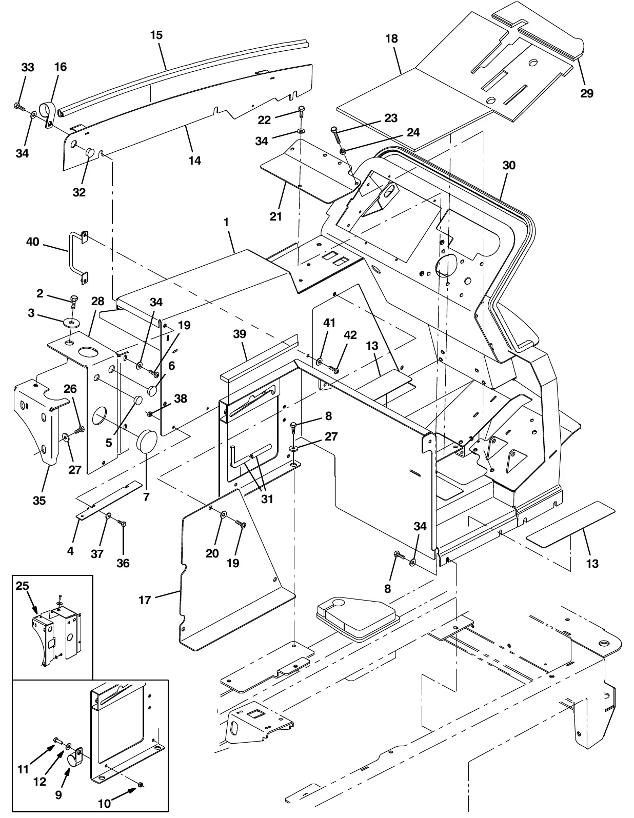 Tennant M20 operator station group exploded view