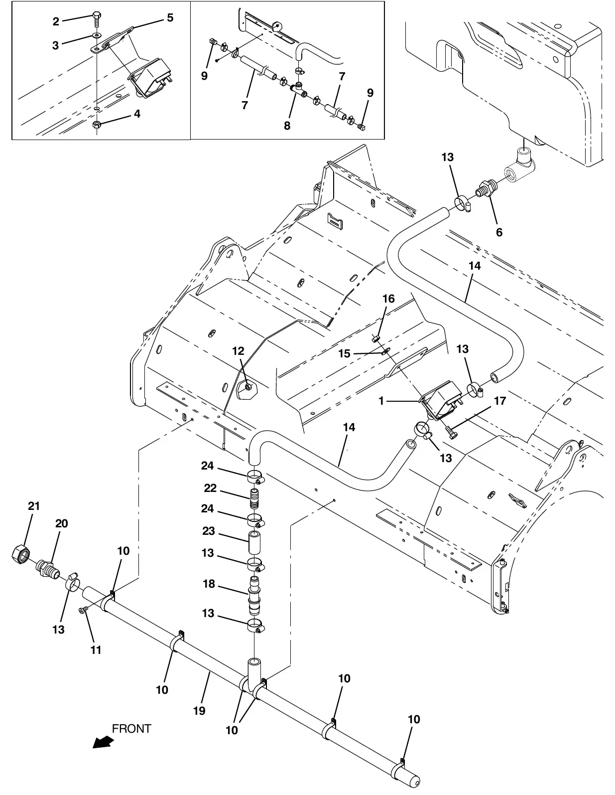 Tennant M20 solution control group exploded view