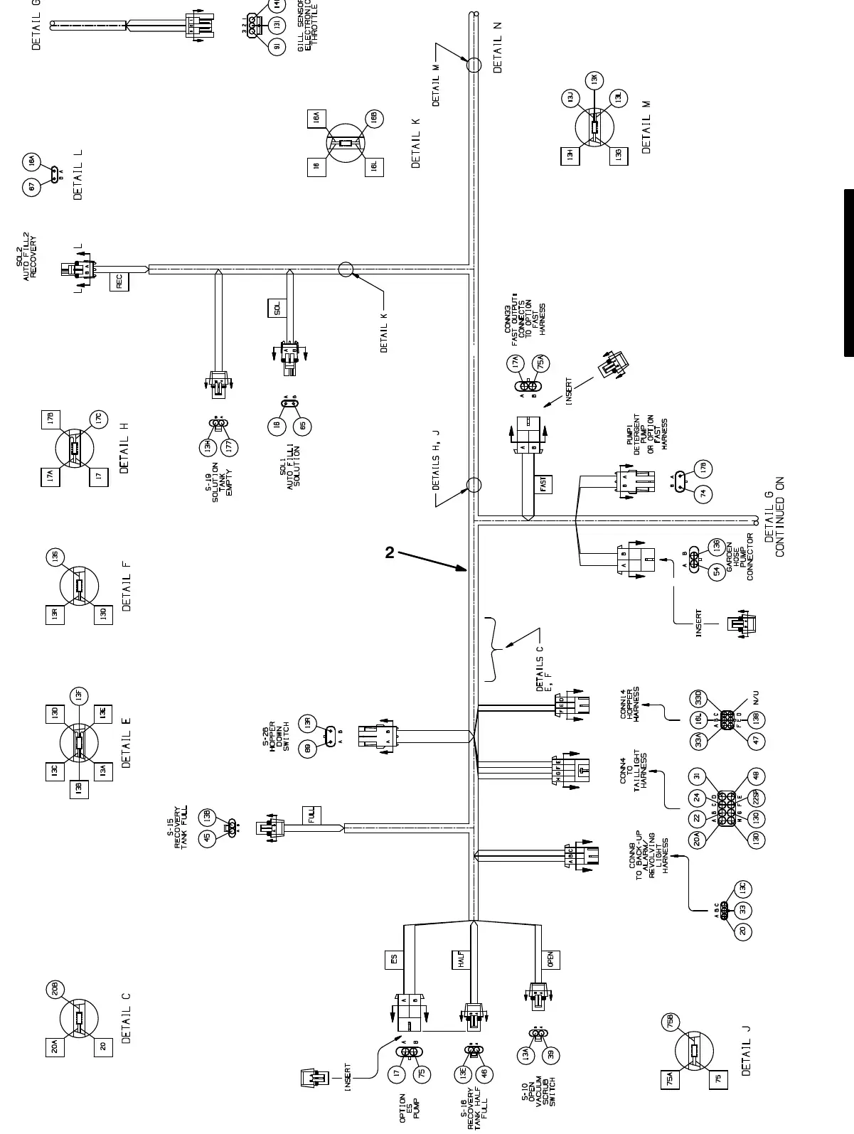 Tennant M20 electrical wire harness group, main exploded view (page 8)