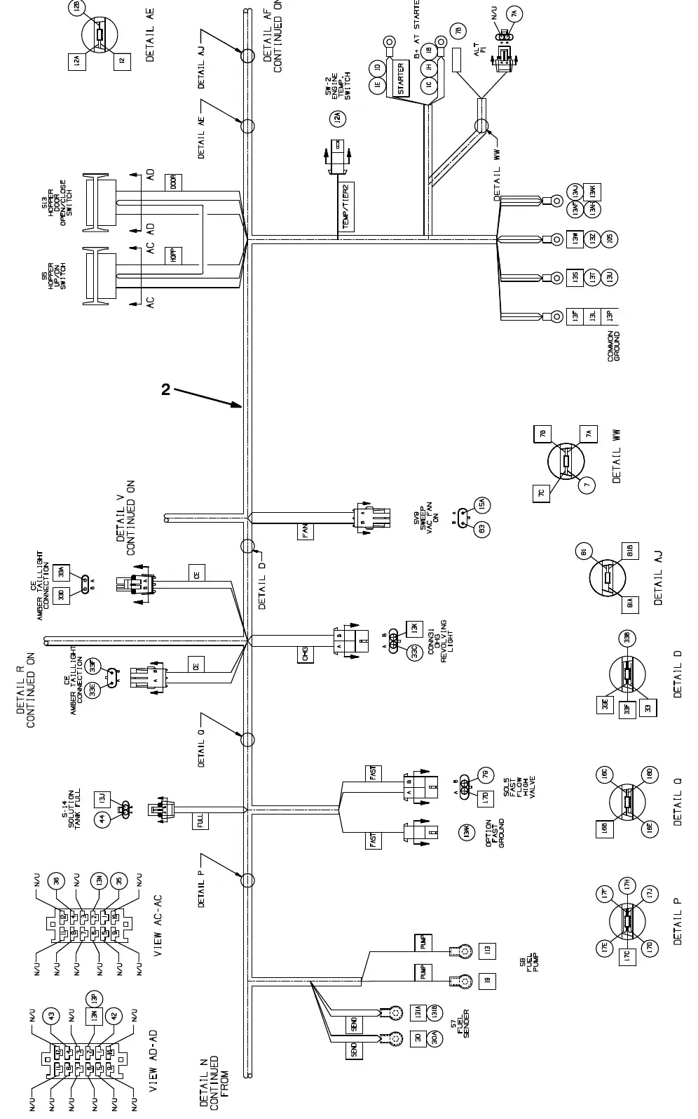 Tennant M20 electrical wire harness group, main exploded view (page 9)
