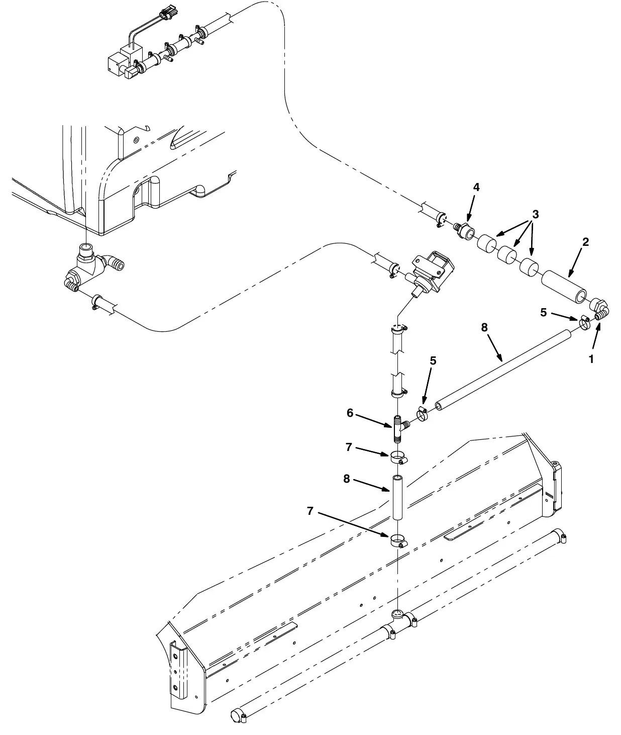 Tennant M20 fast foam filter group (000000 - 002532) exploded view