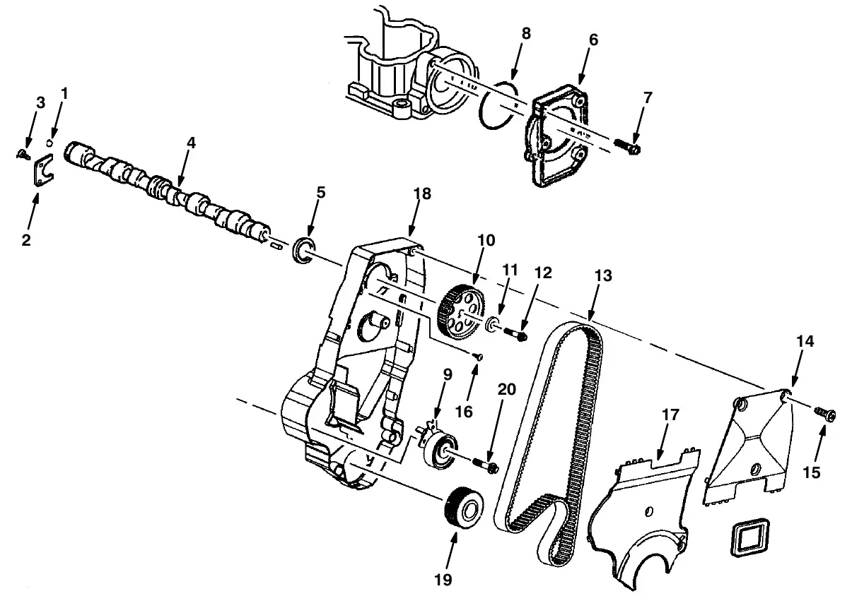 Tennant M20 camshaft group exploded view