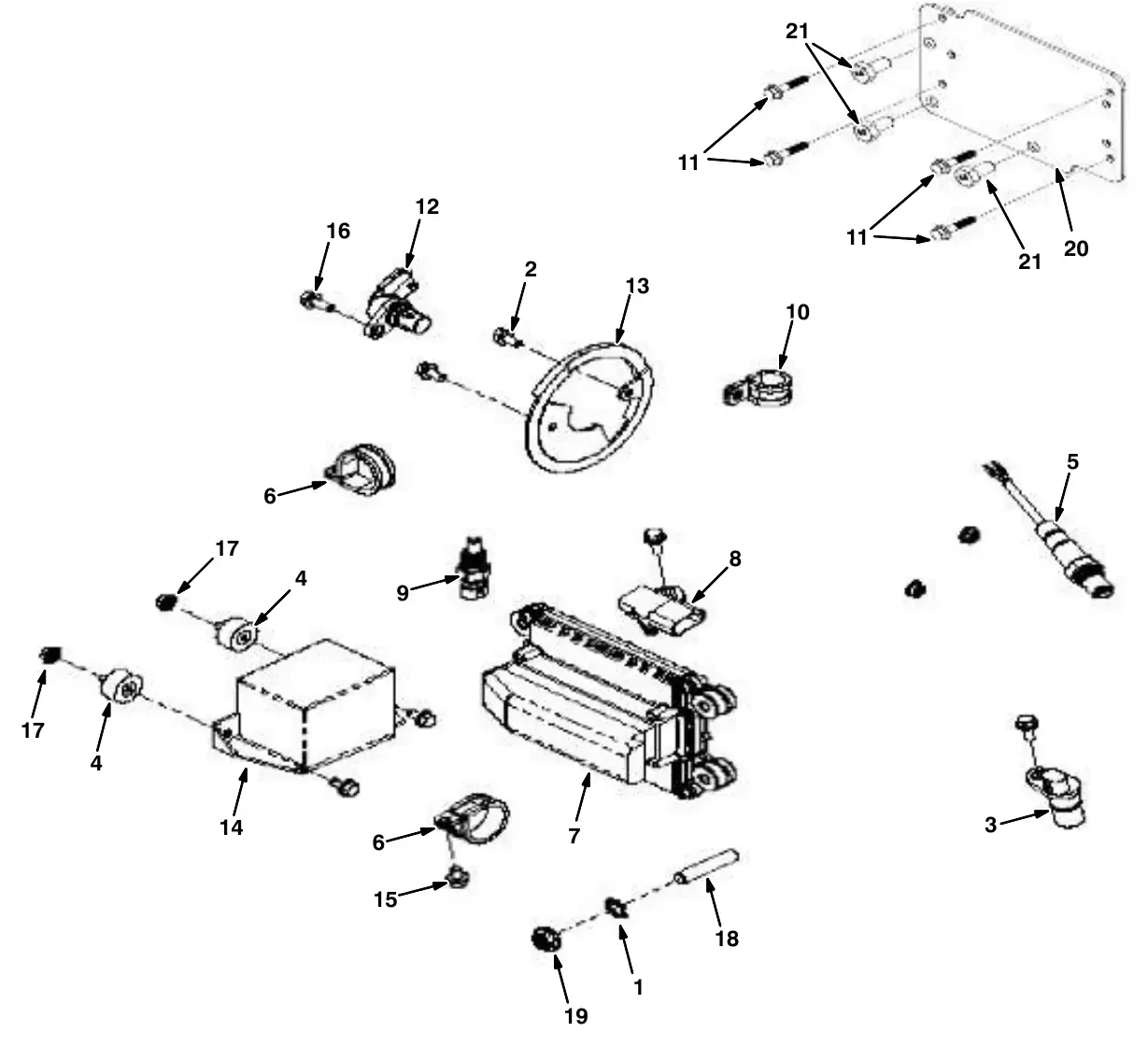 Tennant M20 electrical group exploded view