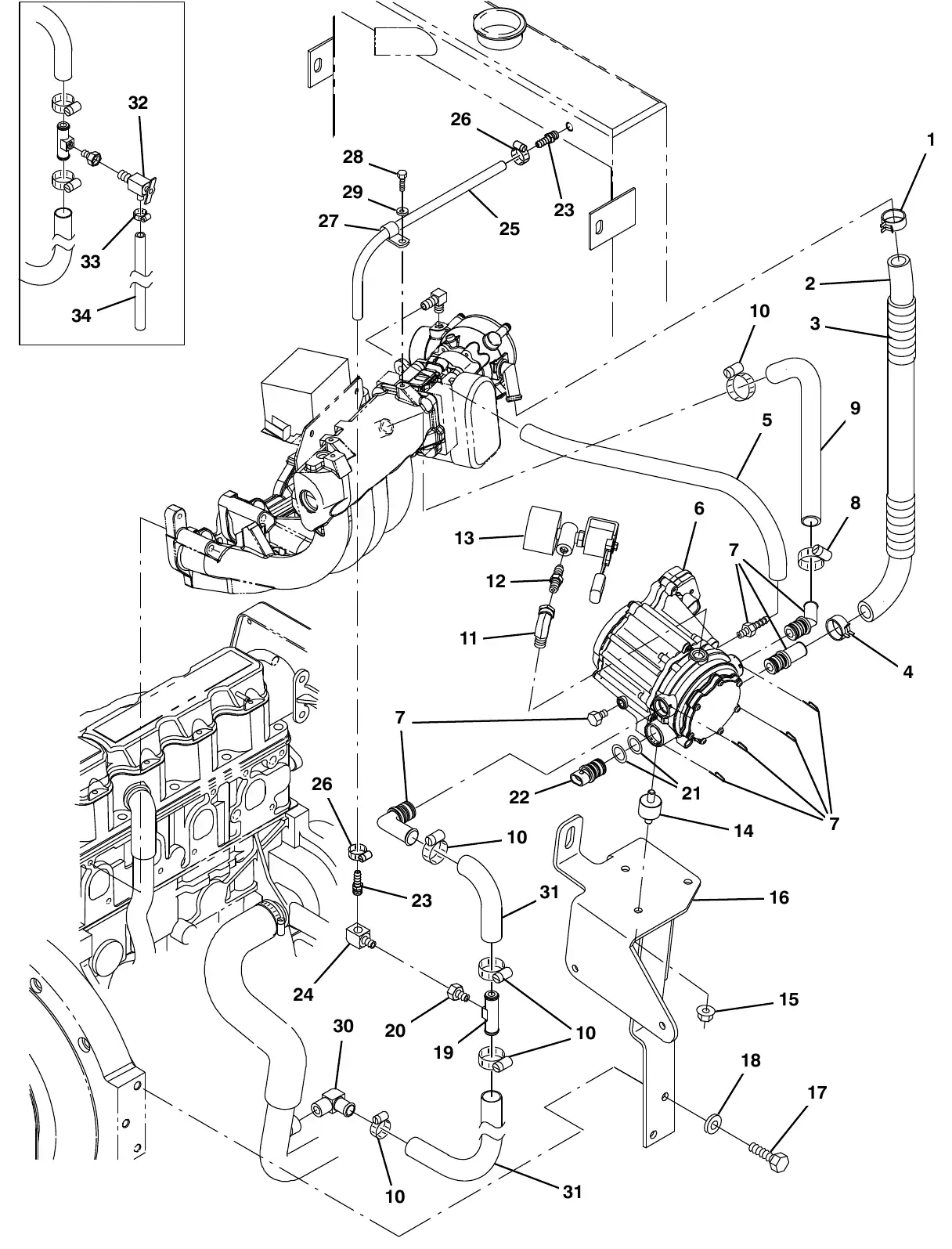 Tennant M20 gm engine vaporizer group, lpg (002000 - 003122) exploded view