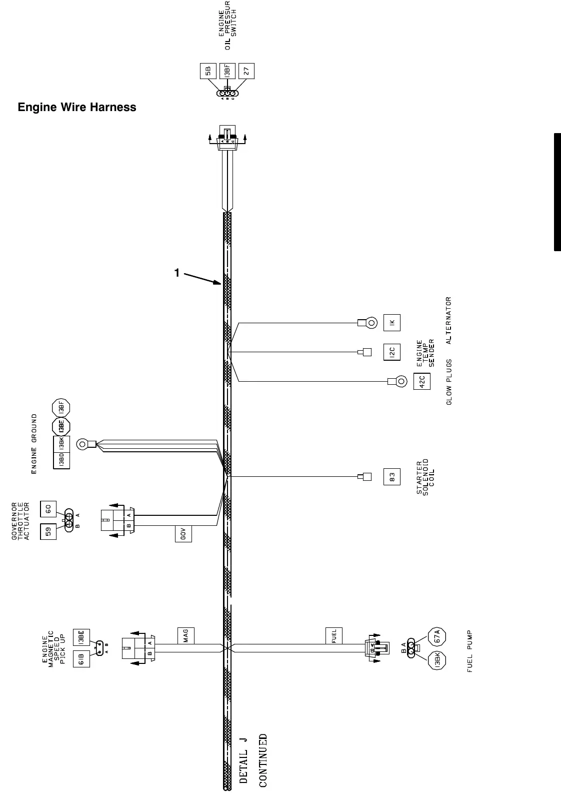 Tennant M20 electrical wire harness group, diesel engine exploded view (page 2)