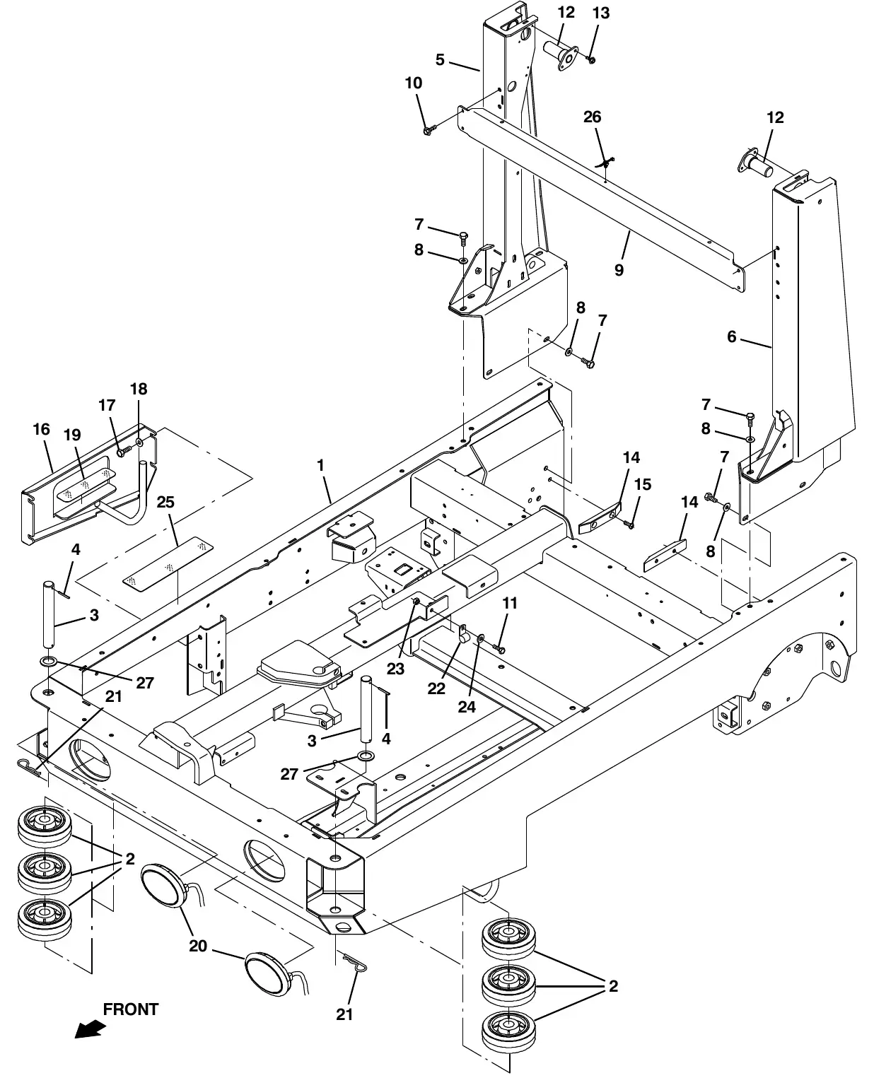 Tennant M20 main frame group exploded view