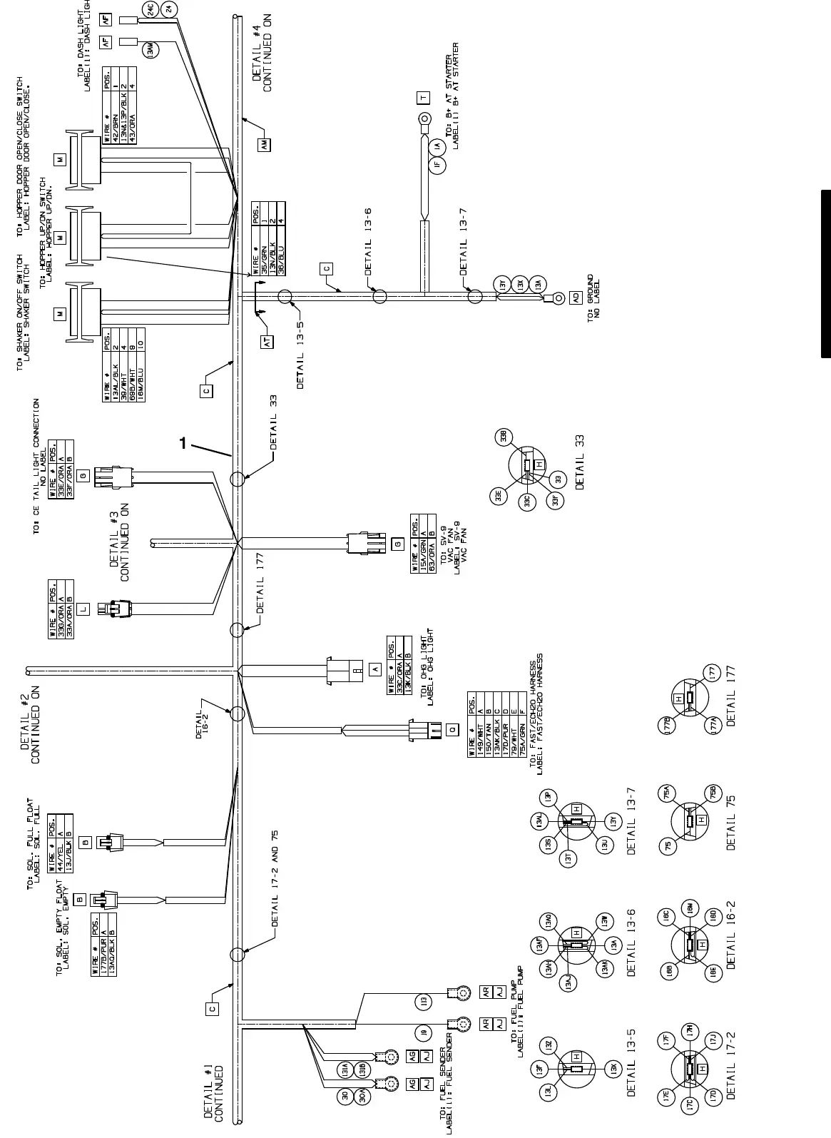 Tennant M20 electrical wire harness group, main exploded view (page 2)