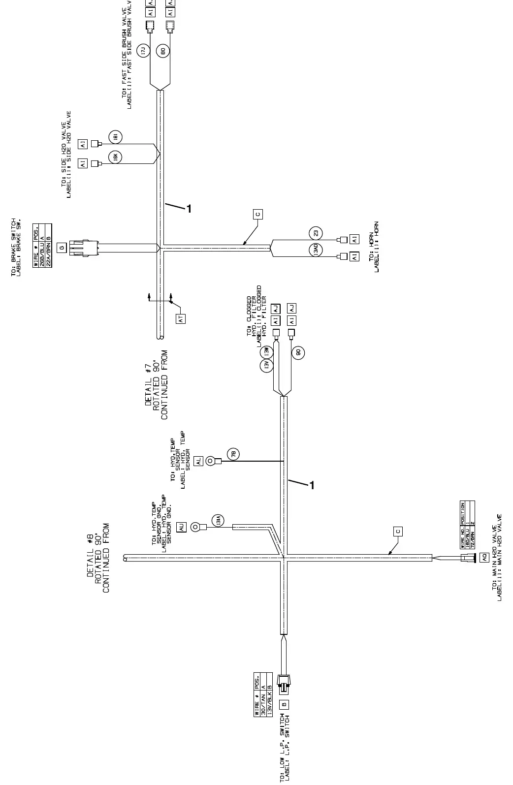 Tennant M20 electrical wire harness group, main exploded view (page 5)