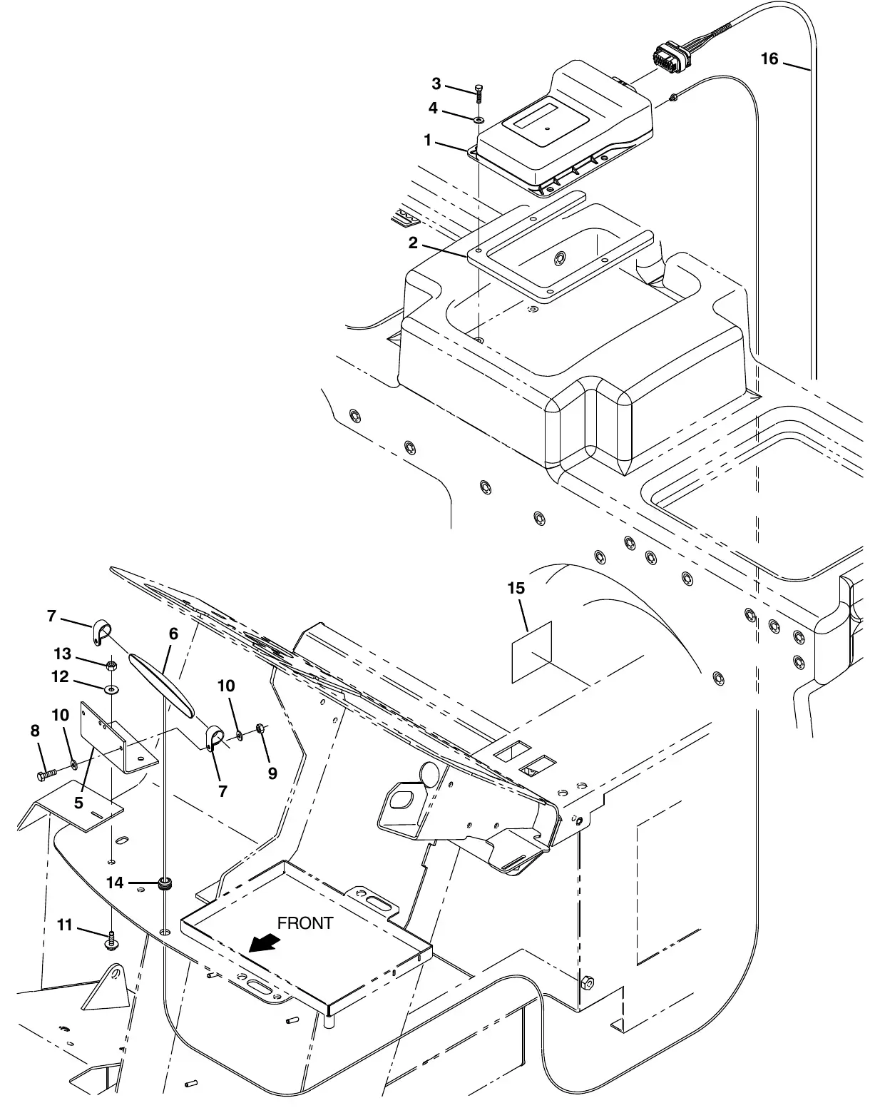 Tennant M20 telemetry group exploded view