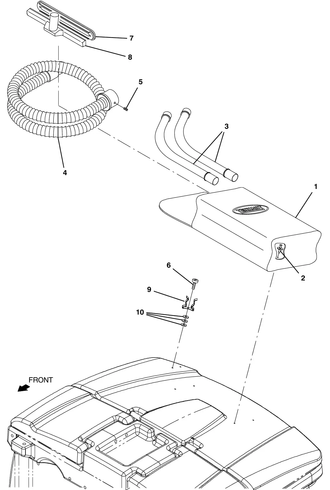 Tennant M20 vacuum wand kit exploded view