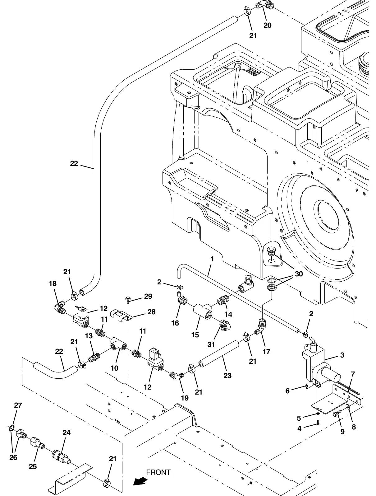 Tennant M20 es pump group exploded view
