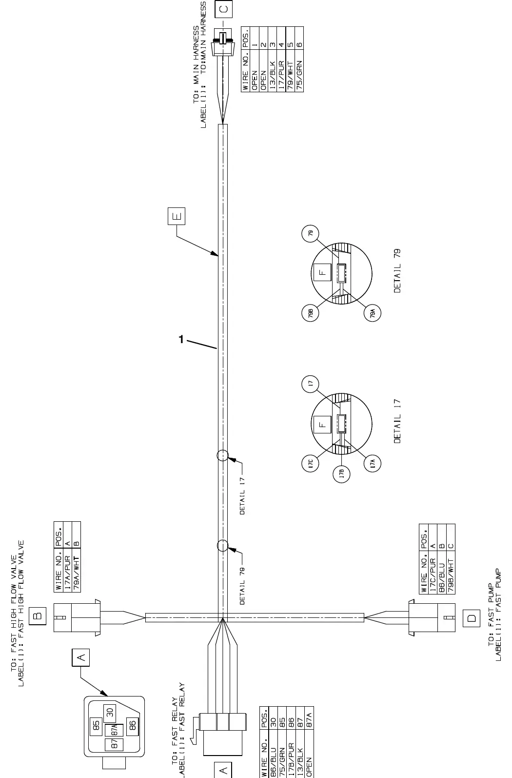 Tennant M20 fast wire harness group exploded view