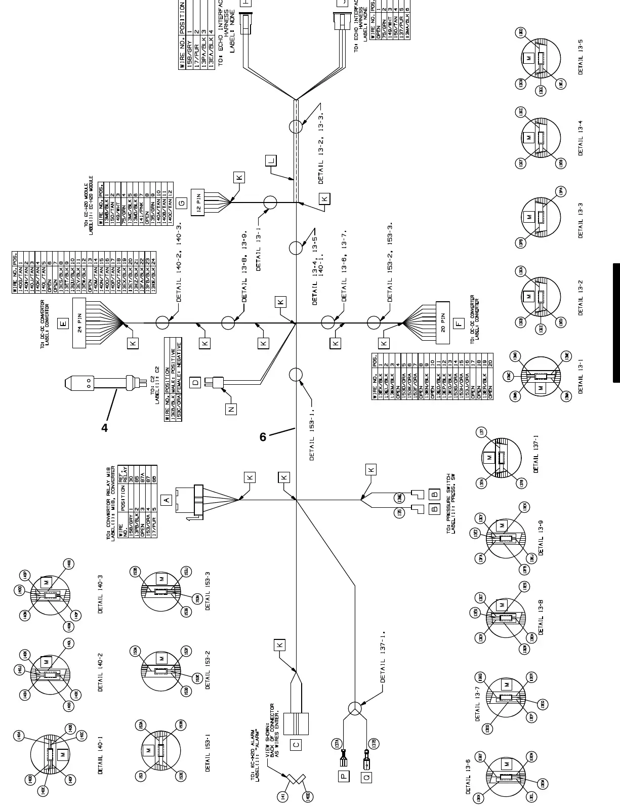 Tennant M20 ec - h20 wire harnesses group exploded view (page 4)