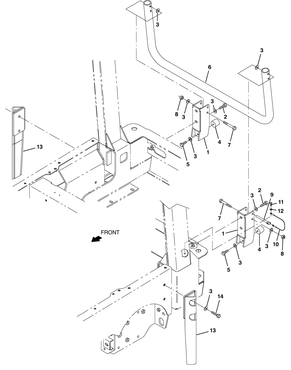 Tennant M20 squeegee guard kit exploded view