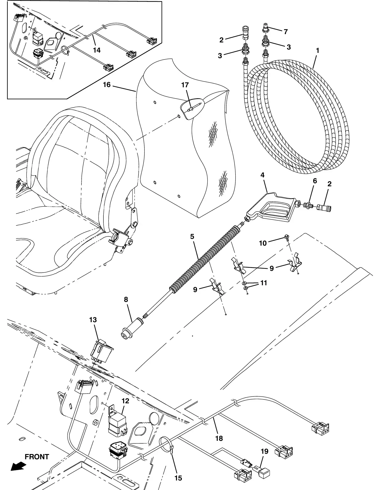 Tennant M20 pressure washer mount group exploded view