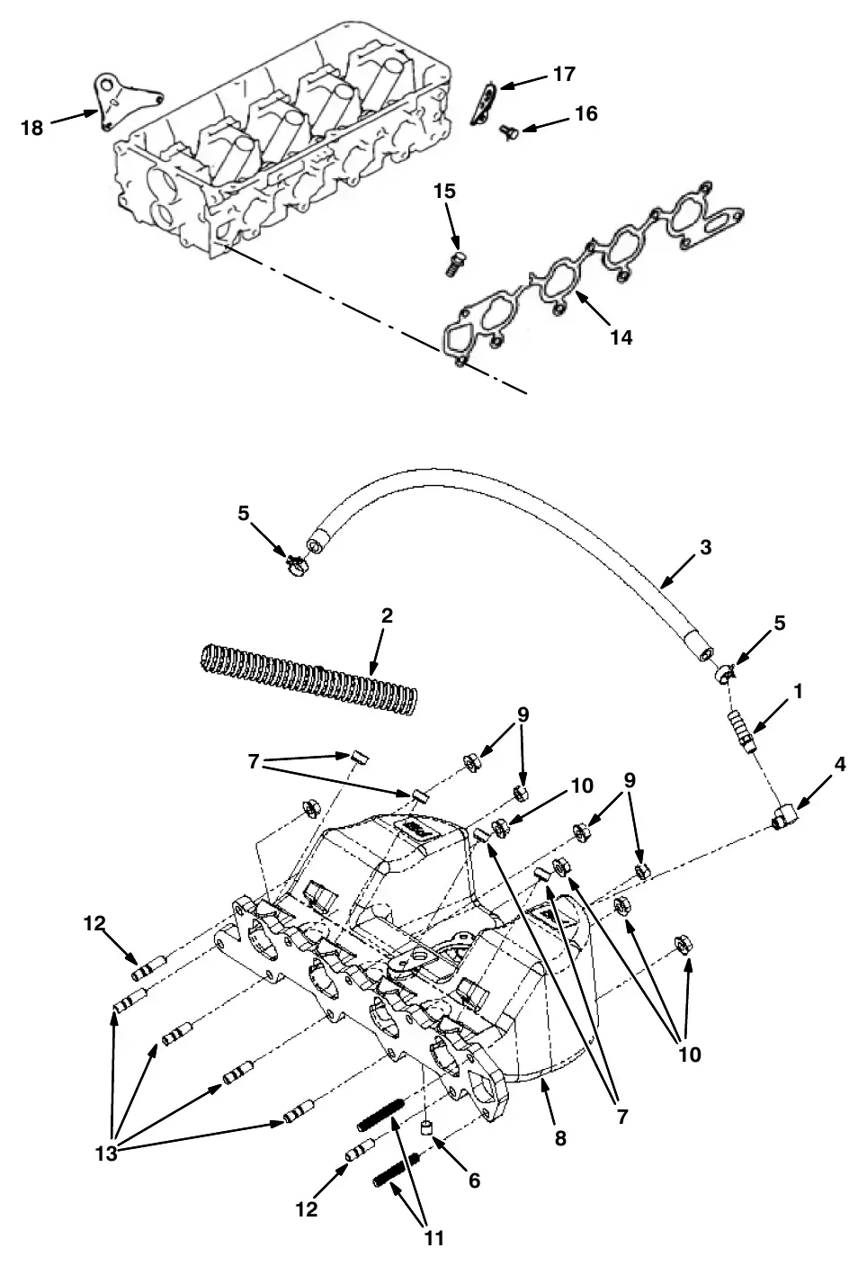 Tennant M20 intake manifold gasket group exploded view