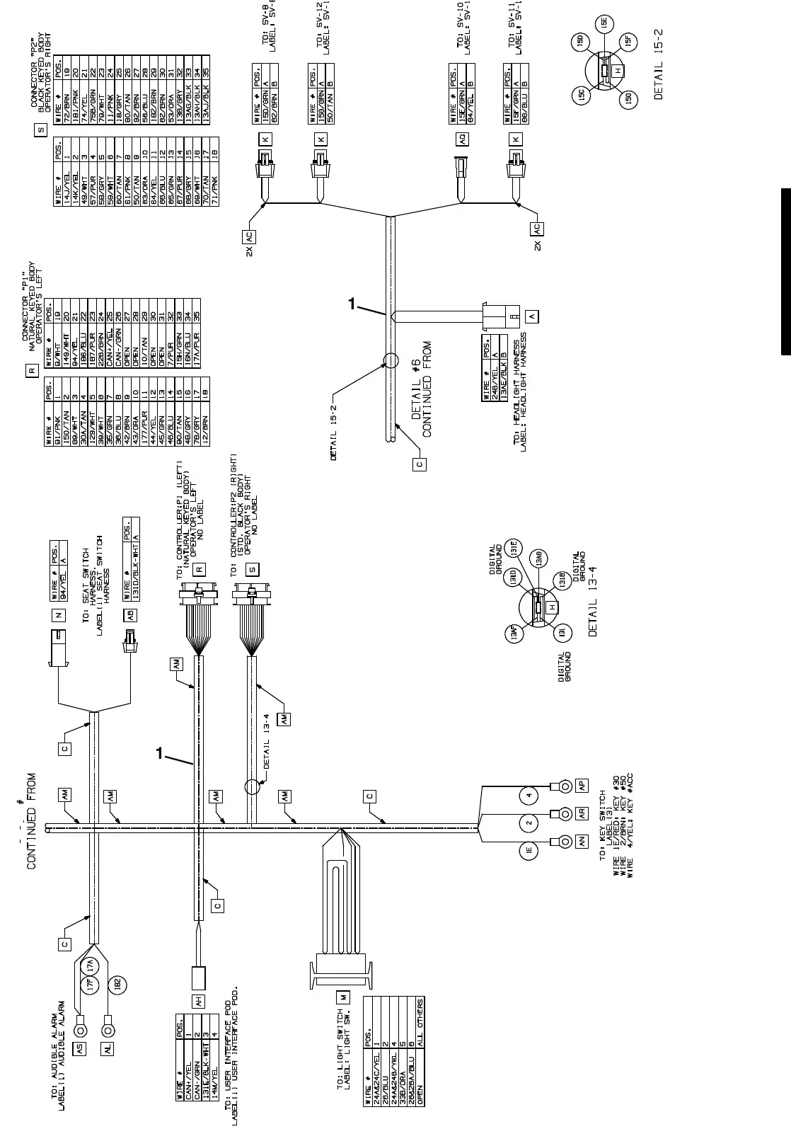 Tennant M20 electrical wire harness group, main (008000- 014000) exploded view (page 4)