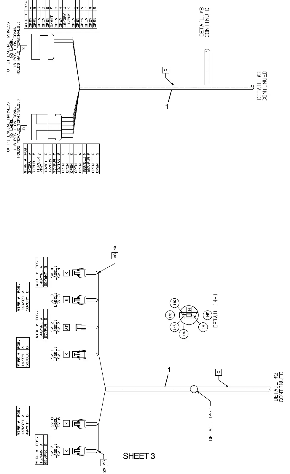 Tennant M20 electricalwireharnessgroup,main(014001- ) exploded view (page 3)