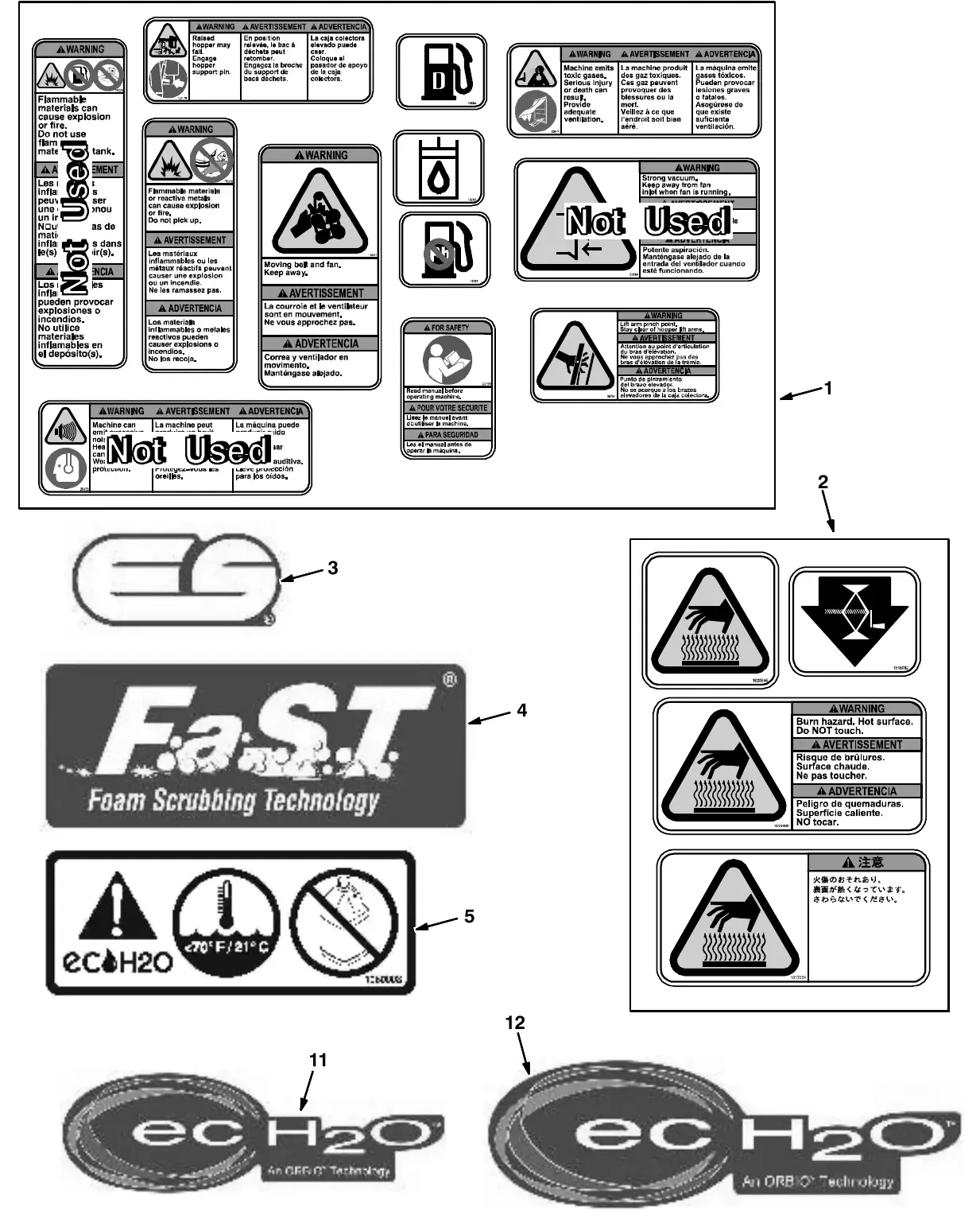Tennant M20 labelgroup exploded view