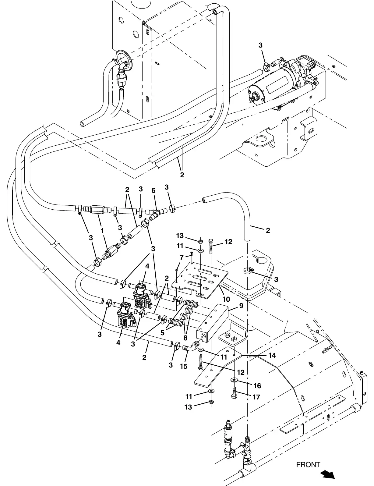 Tennant M20 ec - h20 solution supply group (014001 - ) exploded view