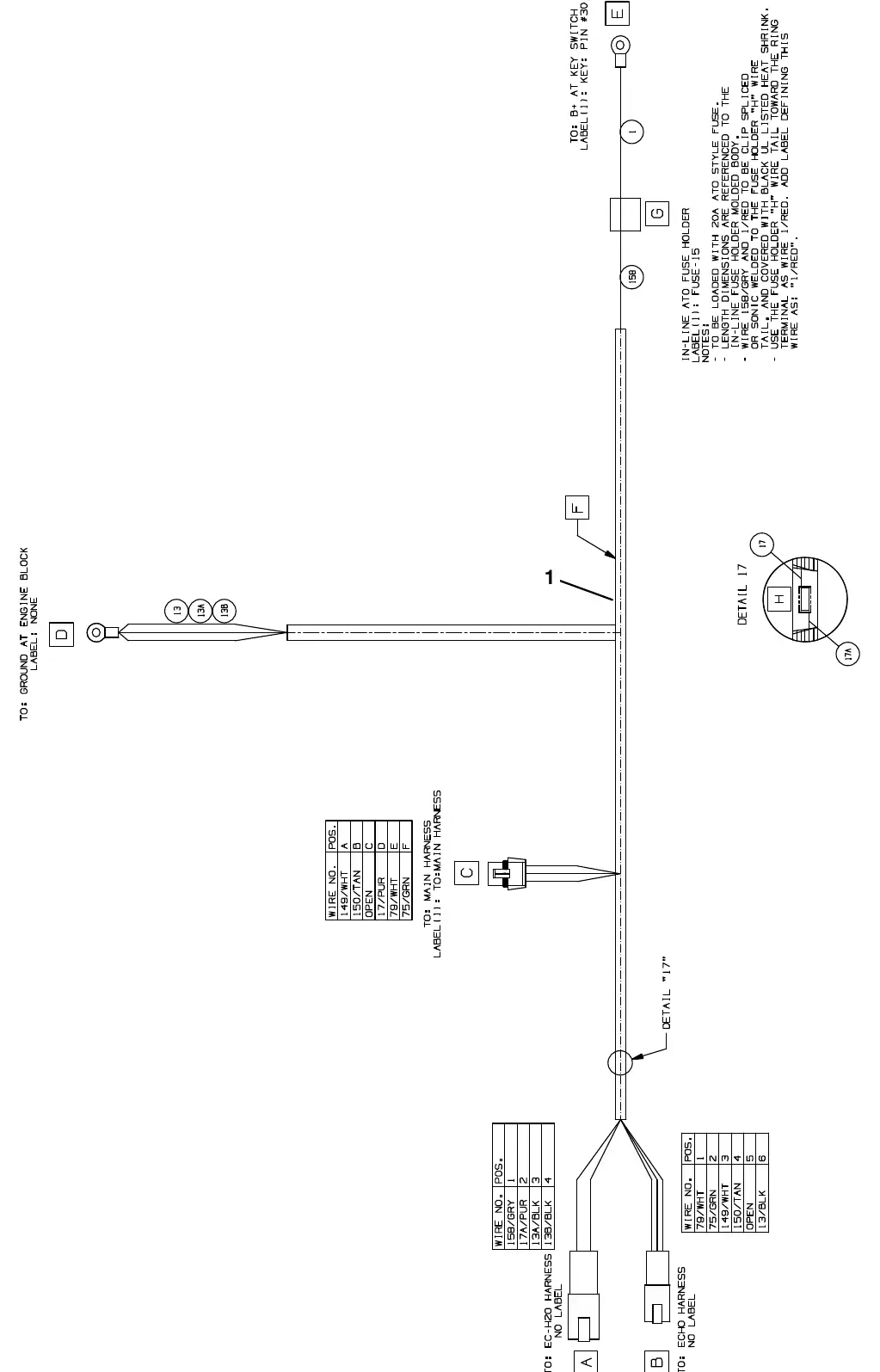 Tennant M20 ec - h20 wire harnesses group exploded view (page 1)