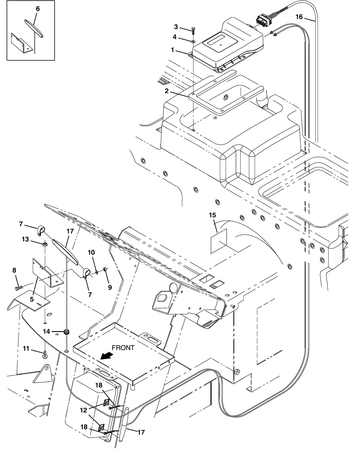 Tennant M20 telemetry group exploded view
