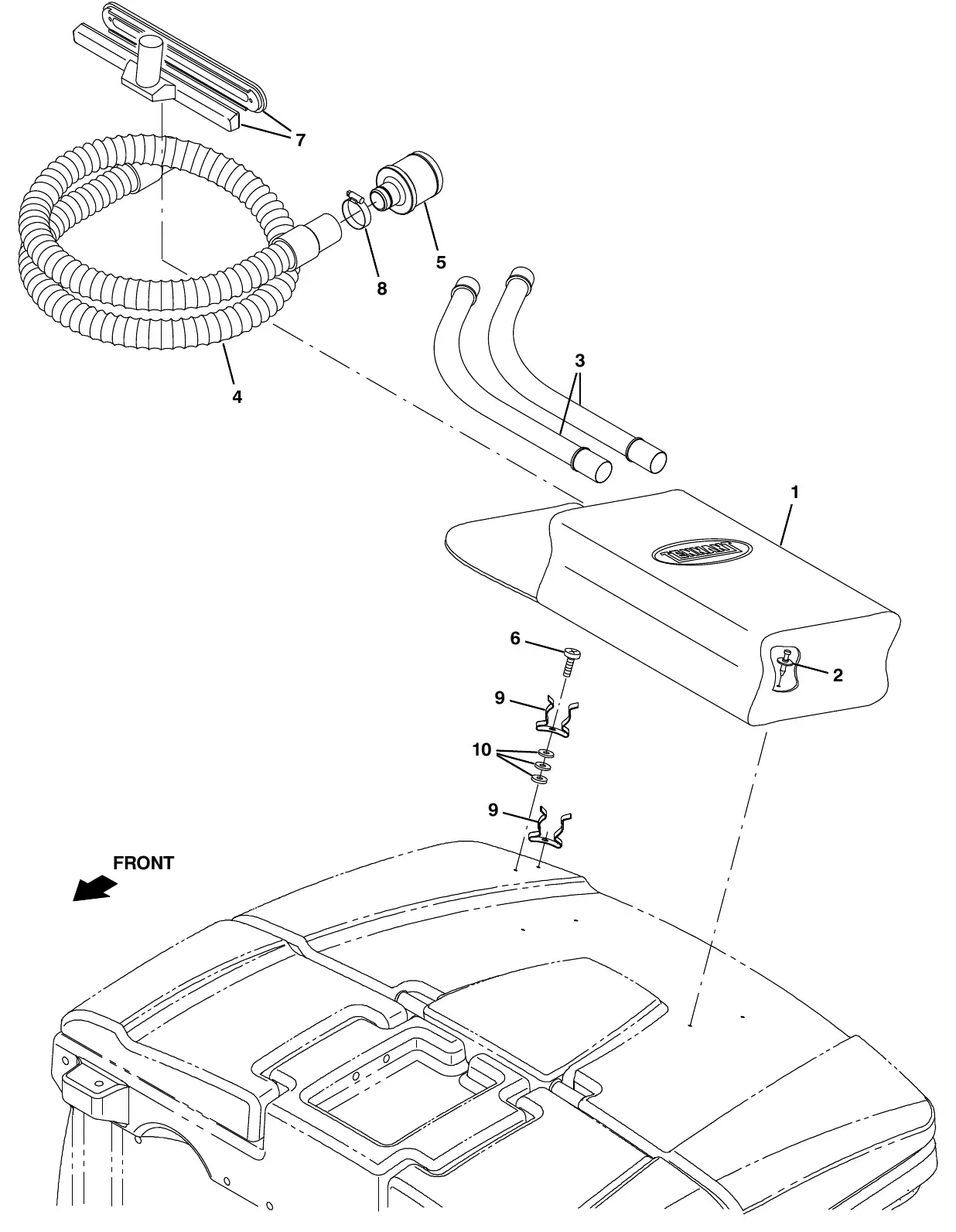 Tennant M20 vacuum wand kit exploded view