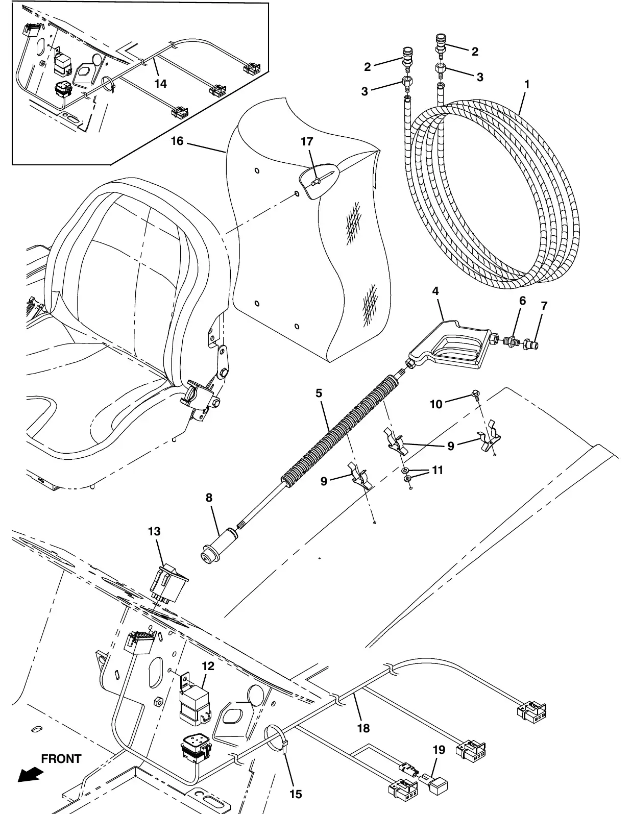 Tennant M20 pressure washer mount group exploded view