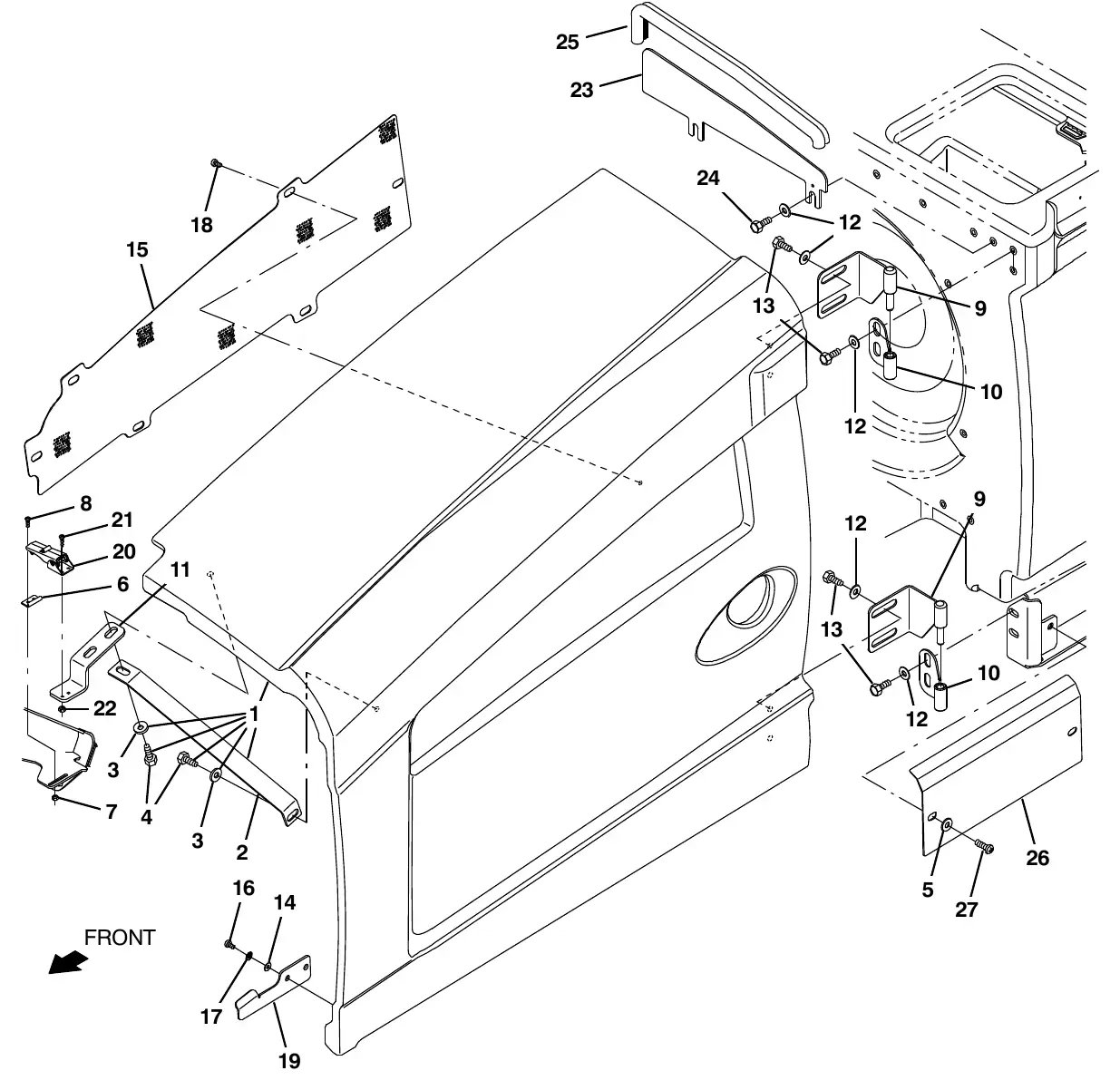 Tennant M20 engine cover group exploded view