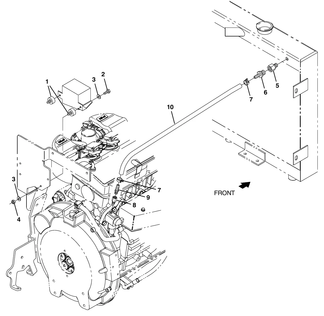 Tennant M20 mitsubishi engine efi group, gasoline exploded view