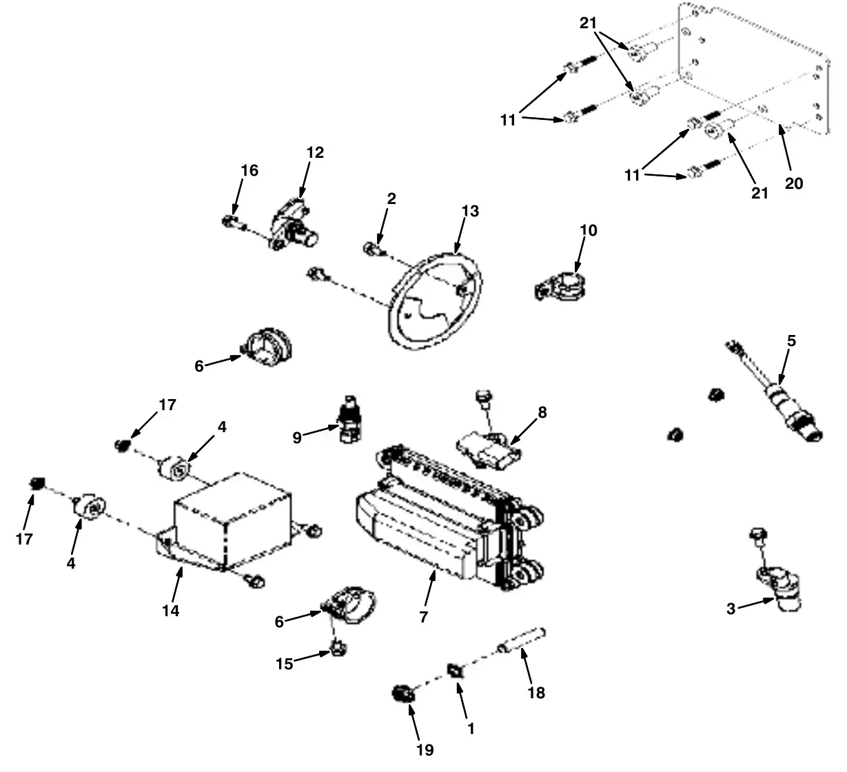 Tennant M20 electrical group exploded view