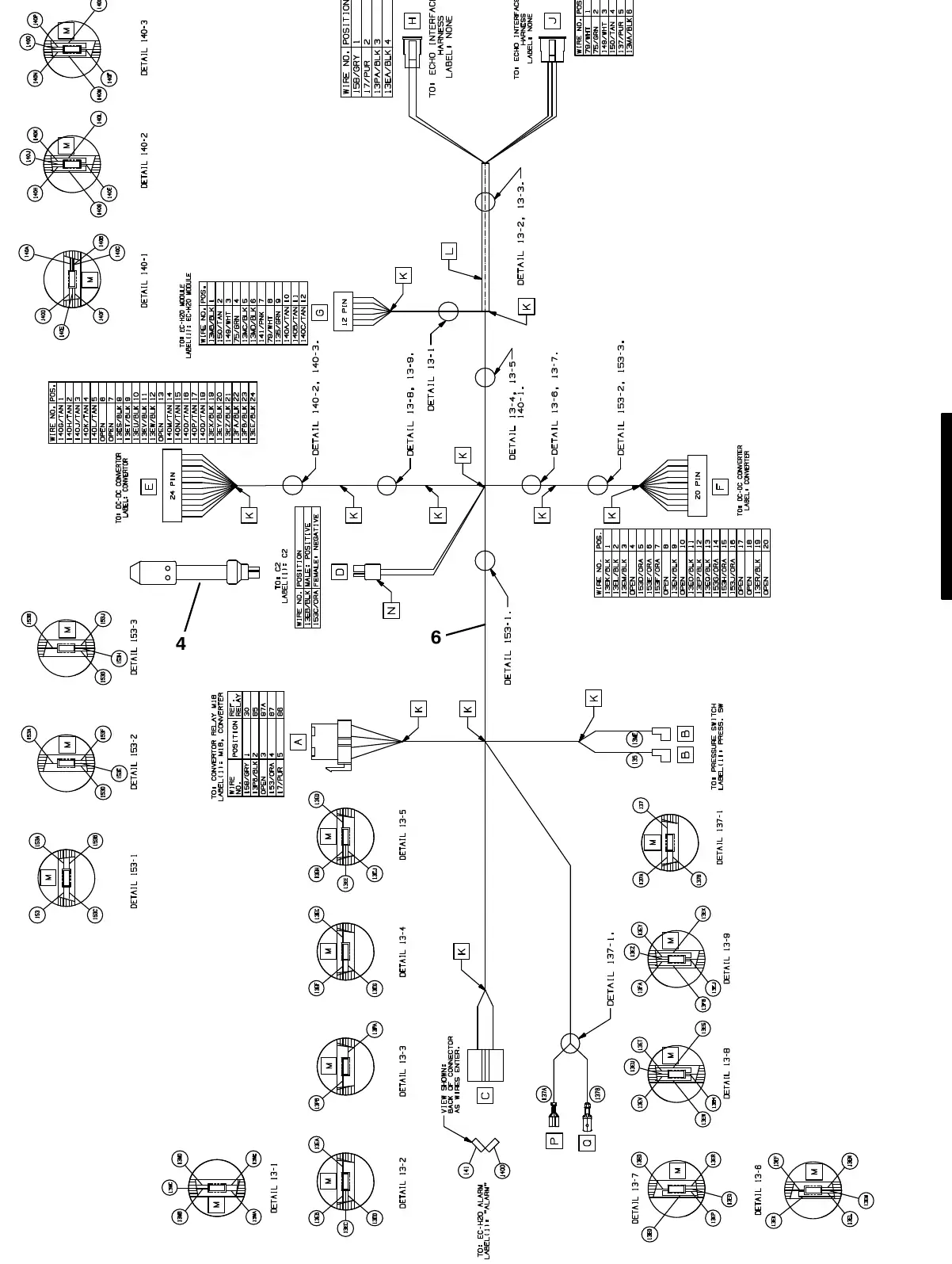 Tennant M20 ec - h20 wire harnesses group exploded view (page 4)