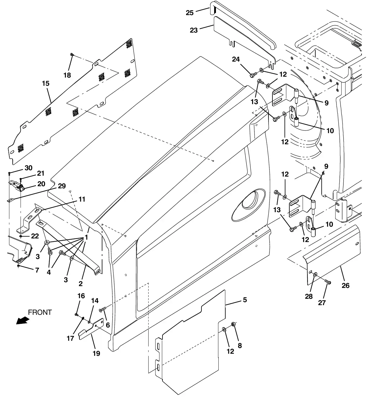 Tennant M20 engine cover group exploded view