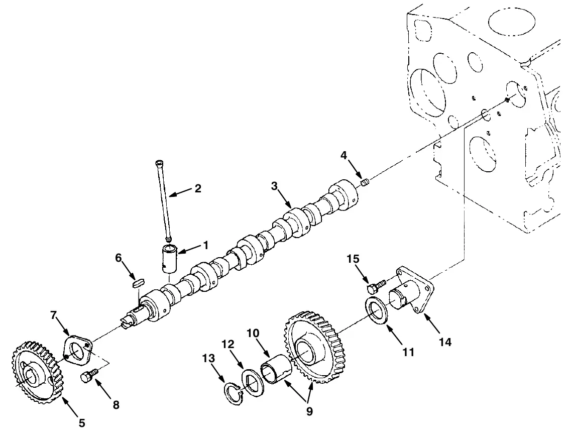 Tennant M20 camshaft group exploded view