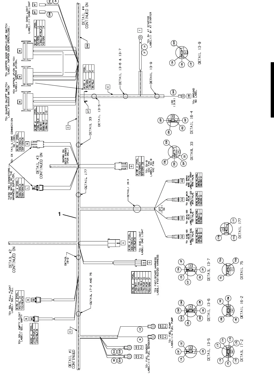 Tennant M20 electrical wire harness group, main ( s/n 014001 - ) exploded view (page 2)