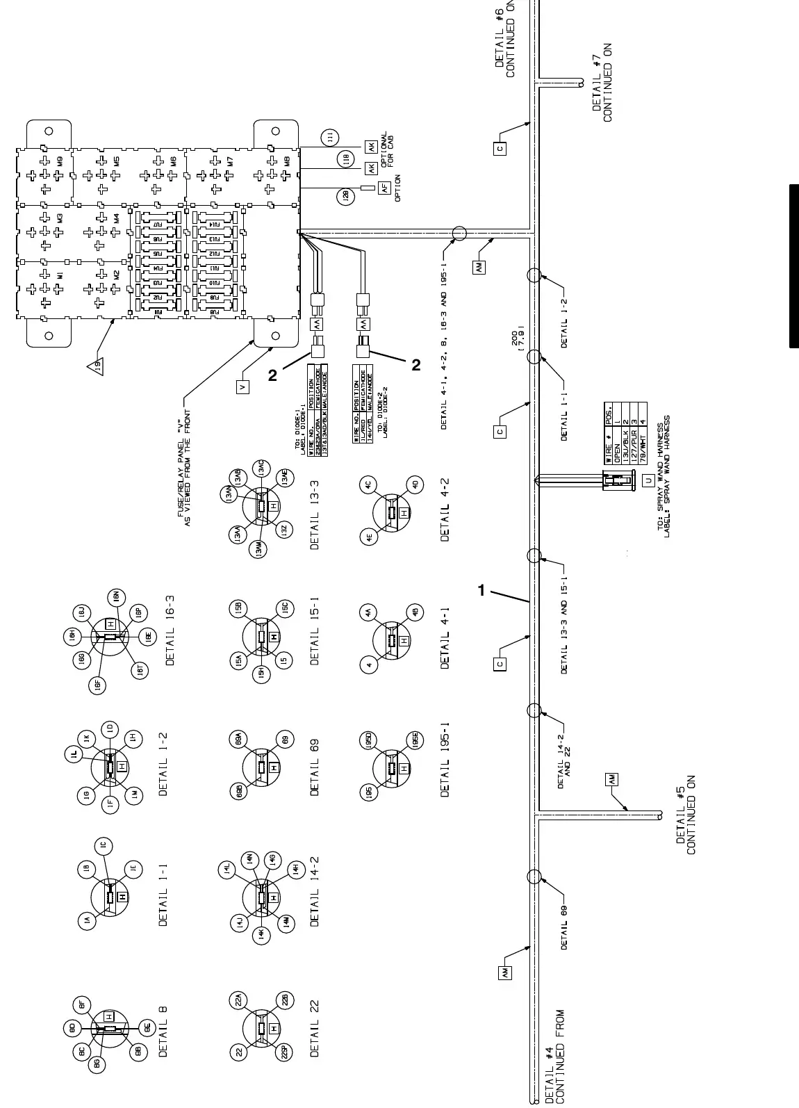 Tennant M20 electrical wire harness group, main ( s/n 014001 - ) exploded view (page 4)
