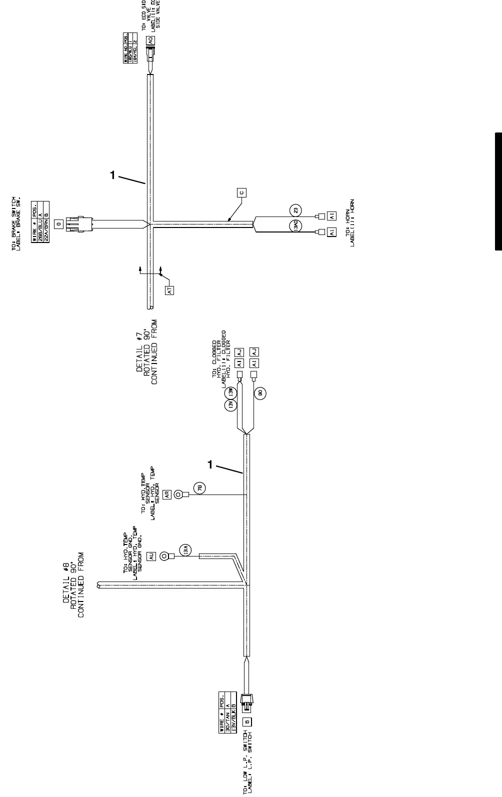 Tennant M20 electrical wire harness group, main ( s/n 014001 - ) exploded view (page 6)