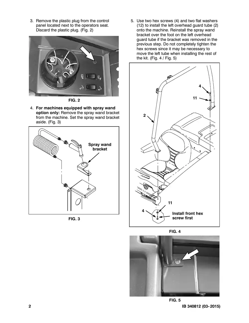 Tennant M20 instruction bulletin 340812, page 2 of 5