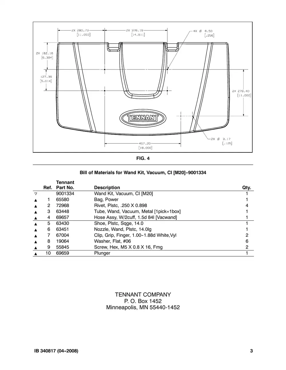 Tennant M20 instruction bulletin 340817, page 3 of 3