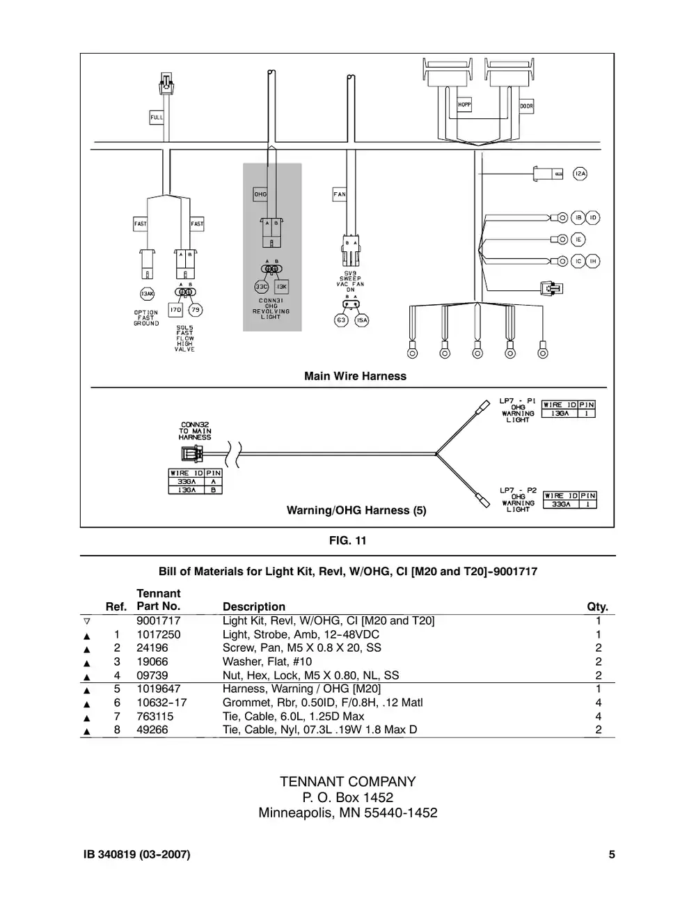 Tennant M20 instruction bulletin 340819, page 5 of 5